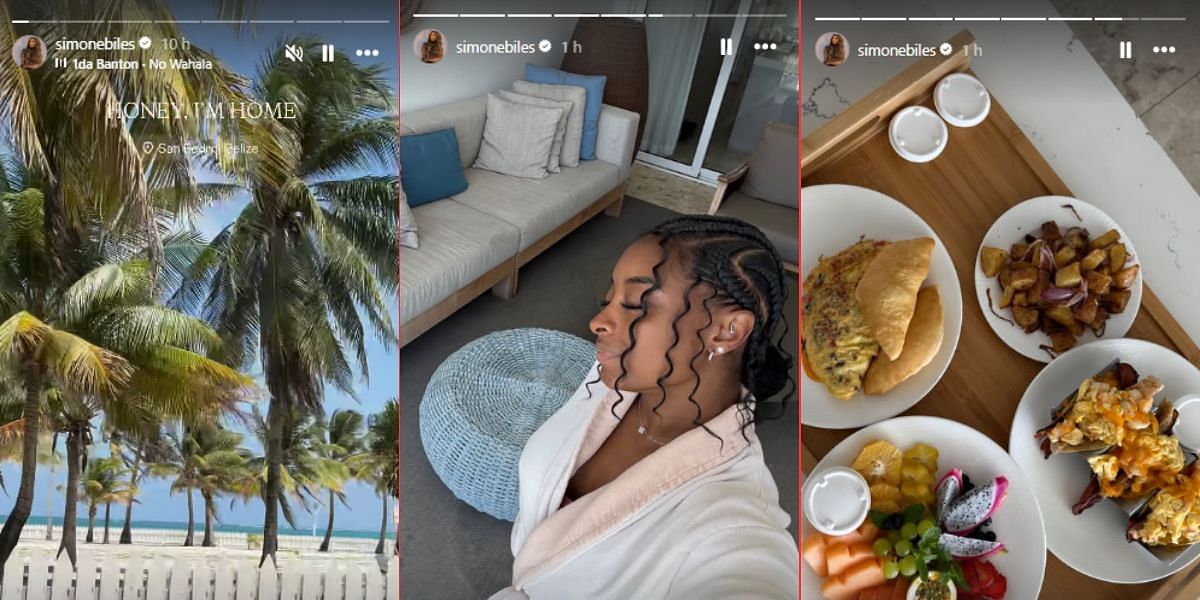 Screenshot of Biles' Instagram stories.